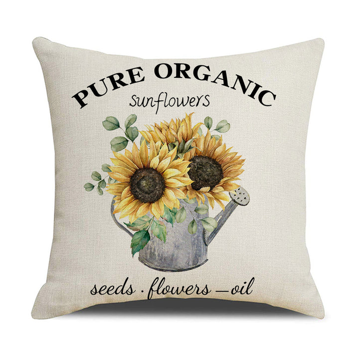 Women's Cushion Cover with Sunflower Pattern Bowlift