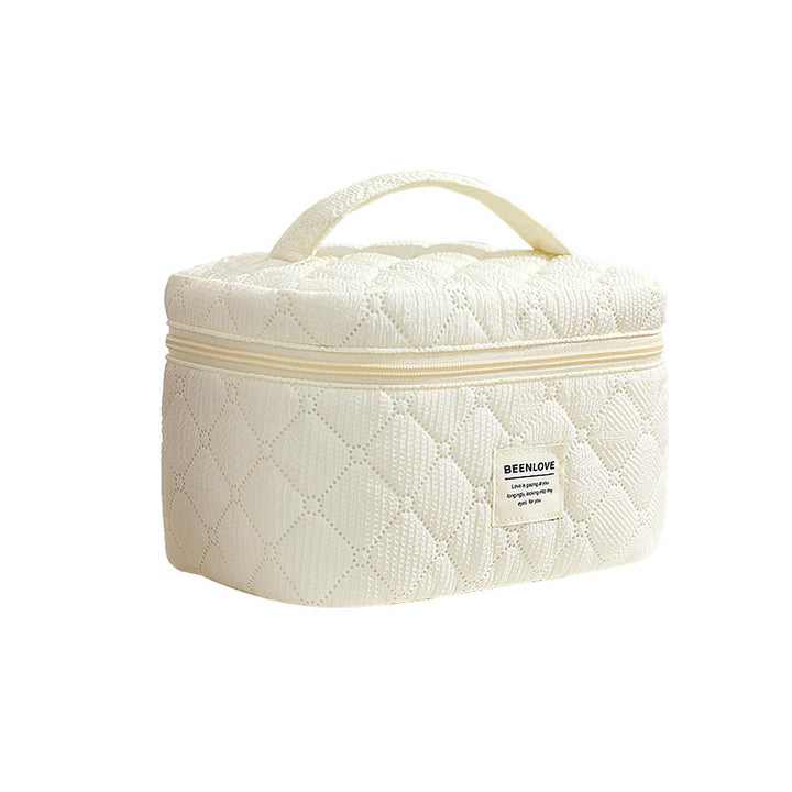 Quilted Multi-Compartment Makeup Organizer Bowlift