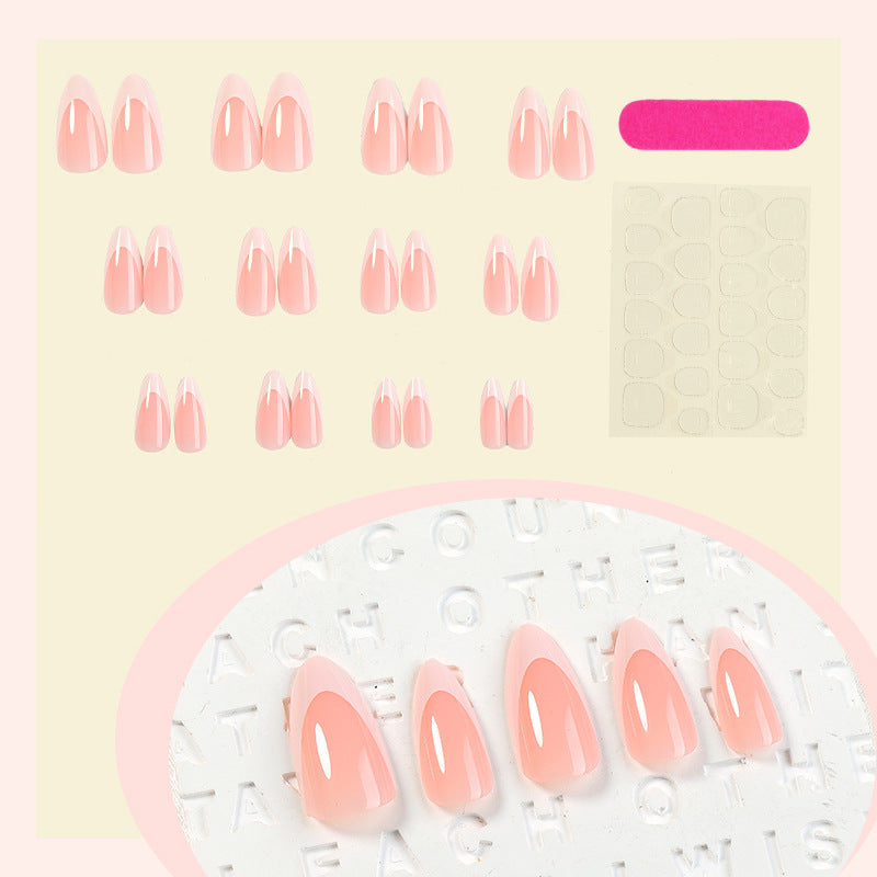 Elegant Press-On Nail Set with Natural Finish Bowlift