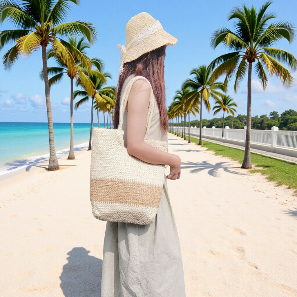More elegant and stylish straw hat with lace band Bowlift