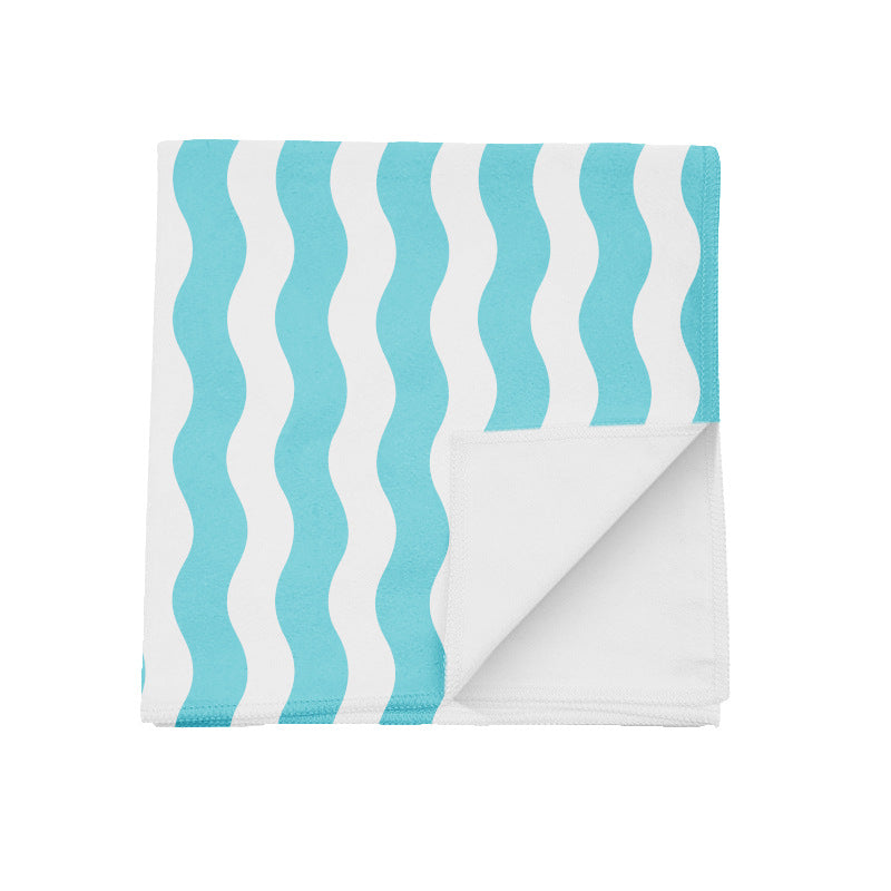 Terry Beach Blanket with Modern Wave Pattern Bowlift