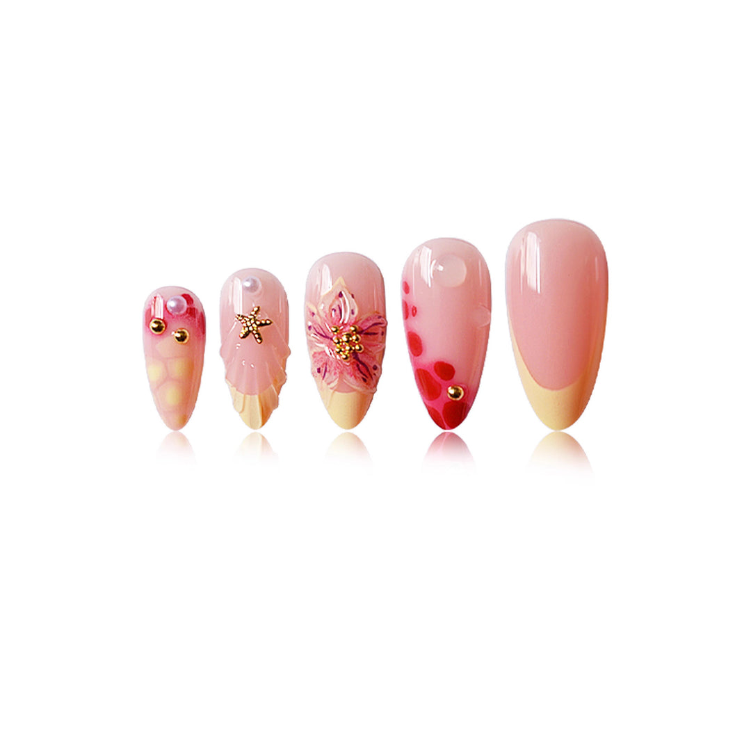 Floral 3D Press-On Nail Art Bowlift