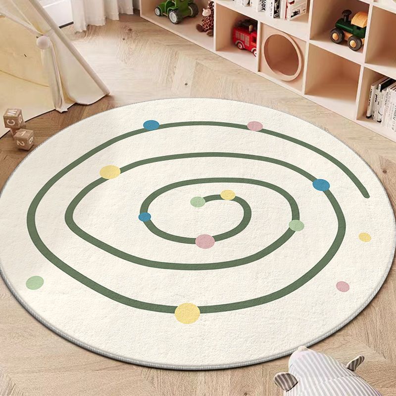 Round Alphabet Playroom Rug Soft Non-Slip Educational Floor Mat Bowlift