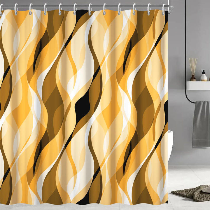 Abstract Wave Pattern Shower Curtain Bowlift