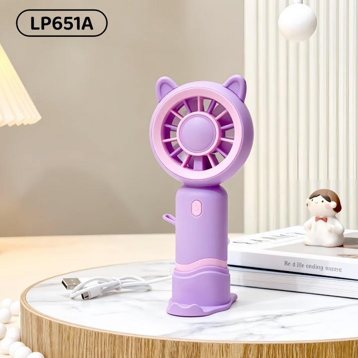 Women's portable USB handheld fan with cute cat design Bowlift
