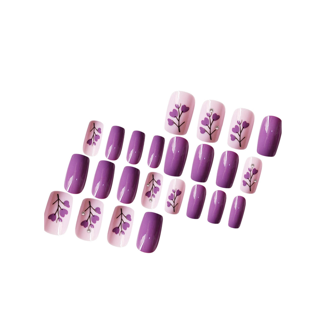 Floral Print Press-On Nail Art Bowlift