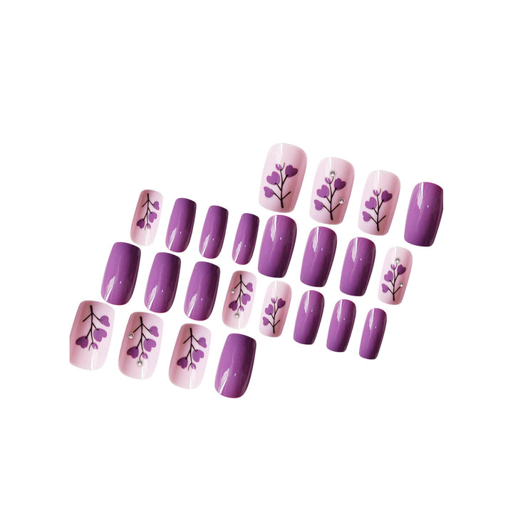 Floral Print Press-On Nail Art Bowlift