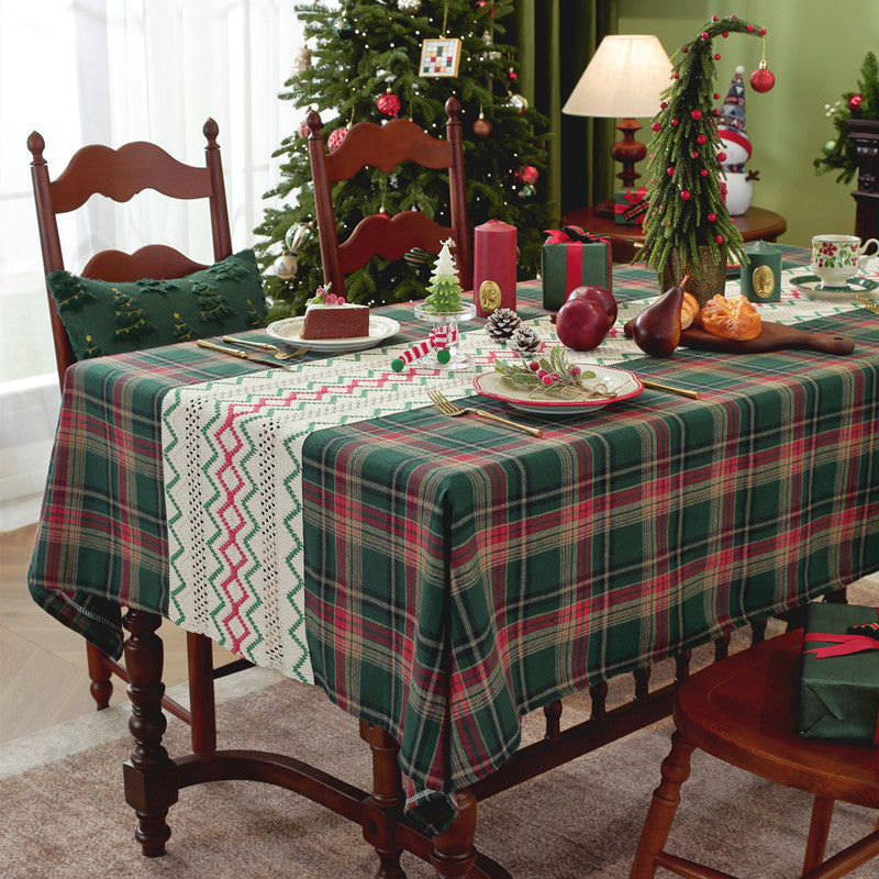 Festive Plaid Dining Tablecloth
