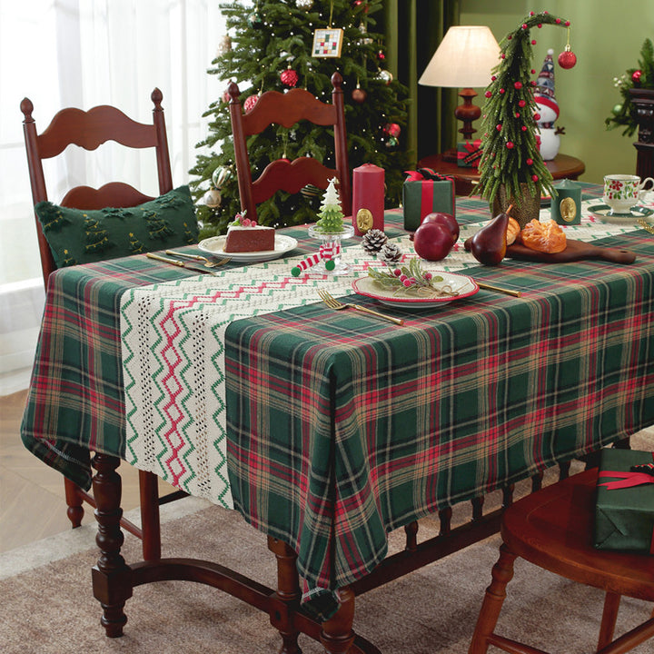 Festive Plaid Dining Tablecloth