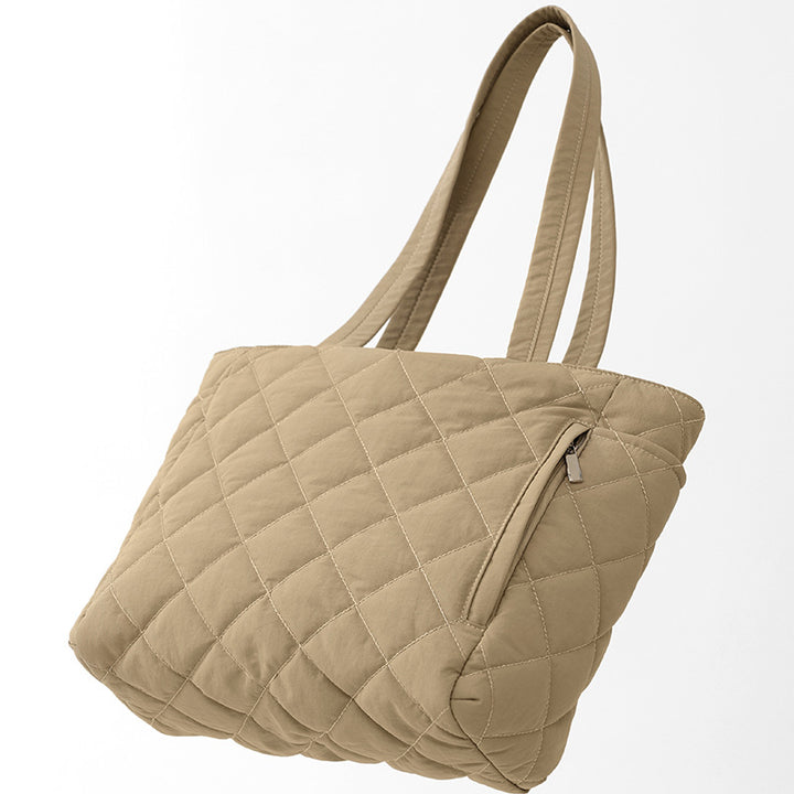 Quilted Multi-Compartment Tote Bag Bowlift