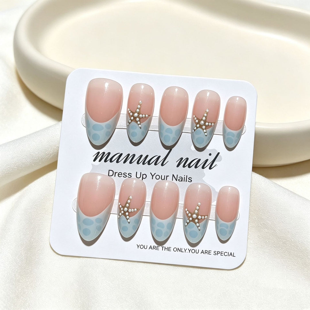 Nautical-Themed Decorative Press-On Nail Tips Bowlift