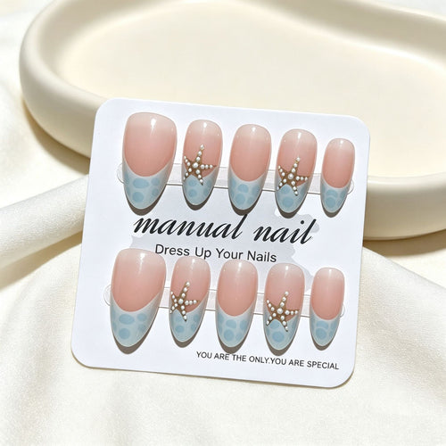Nautical-Themed Decorative Press-On Nail Tips Bowlift