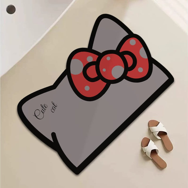 Cute Cat-Themed Bathroom Mat