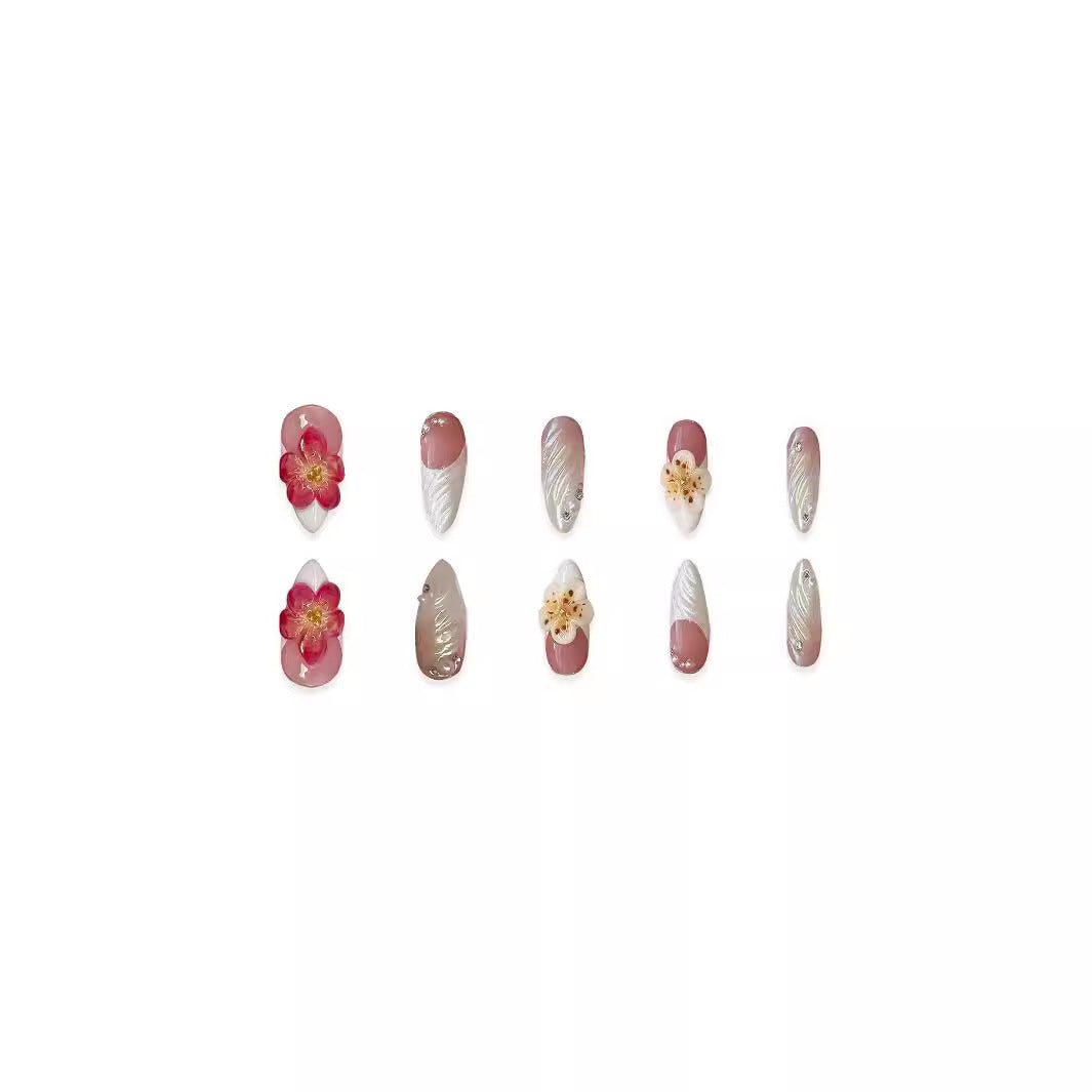 Floral 3D Acrylic Nail Enhancements Bowlift