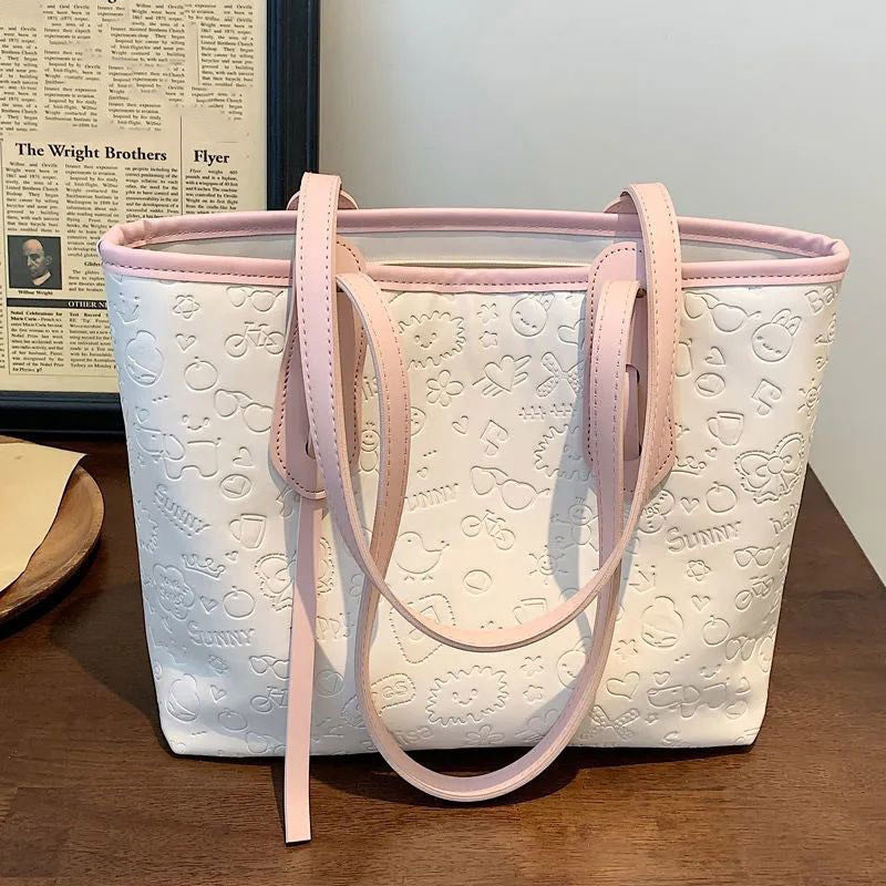 Embossed Graphic Design Tote Bag Bowlift