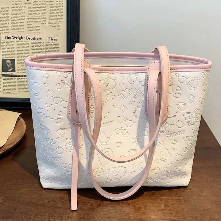 Embossed Graphic Design Tote Bag Bowlift