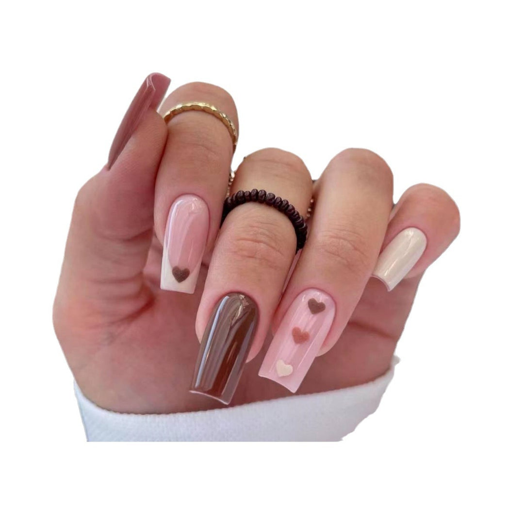 Heart Pattern Press-On Nail Art Bowlift