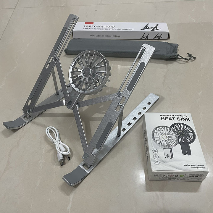 Height-adjustable laptop stand with cooling system Bowlift