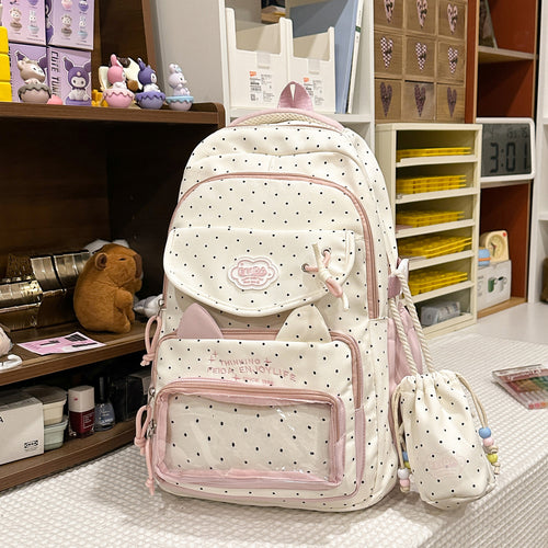 Cute Cat Ear Design School Backpack Bowlift