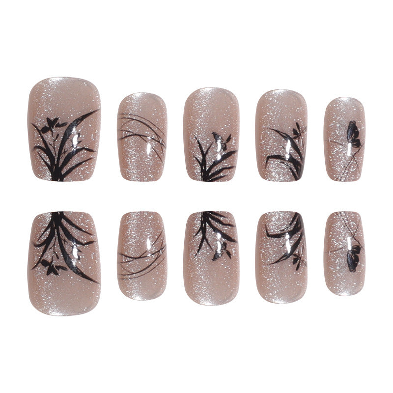 Elegant Nature-Inspired Press-On Nail Art Bowlift