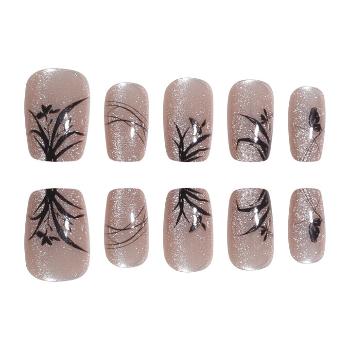 Elegant Nature-Inspired Press-On Nail Art Bowlift