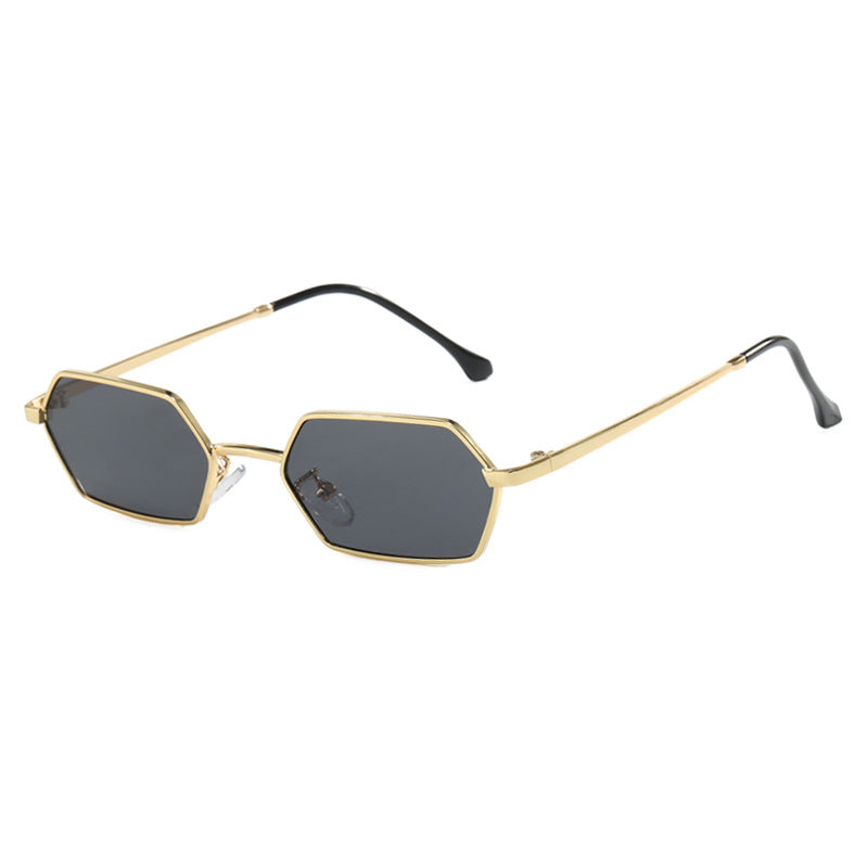 Women's hexagonal sunglasses with elegant metal frame and UV protection Bowlift