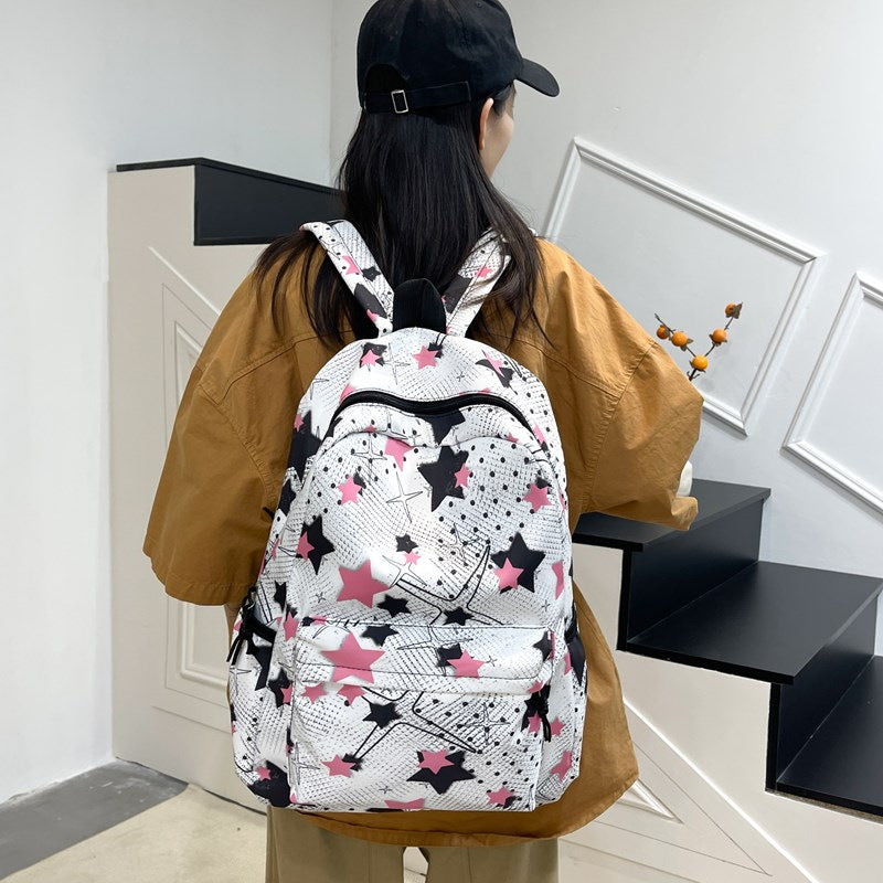 Star-Patterned School Backpack Bowlift