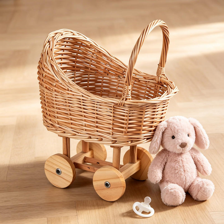 Playful Flower Basket On Wheels Bowlift