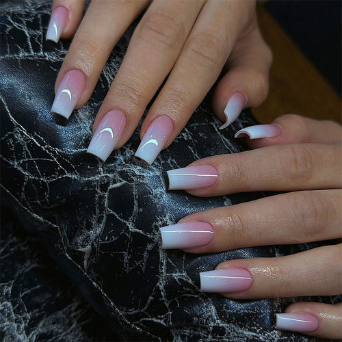 Nail set with elegant ombre design and high-quality adhesive foils Bowlift