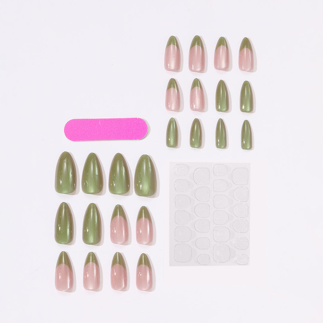Acrylic nail set with glamorous claw cut and sparkling accents Bowlift