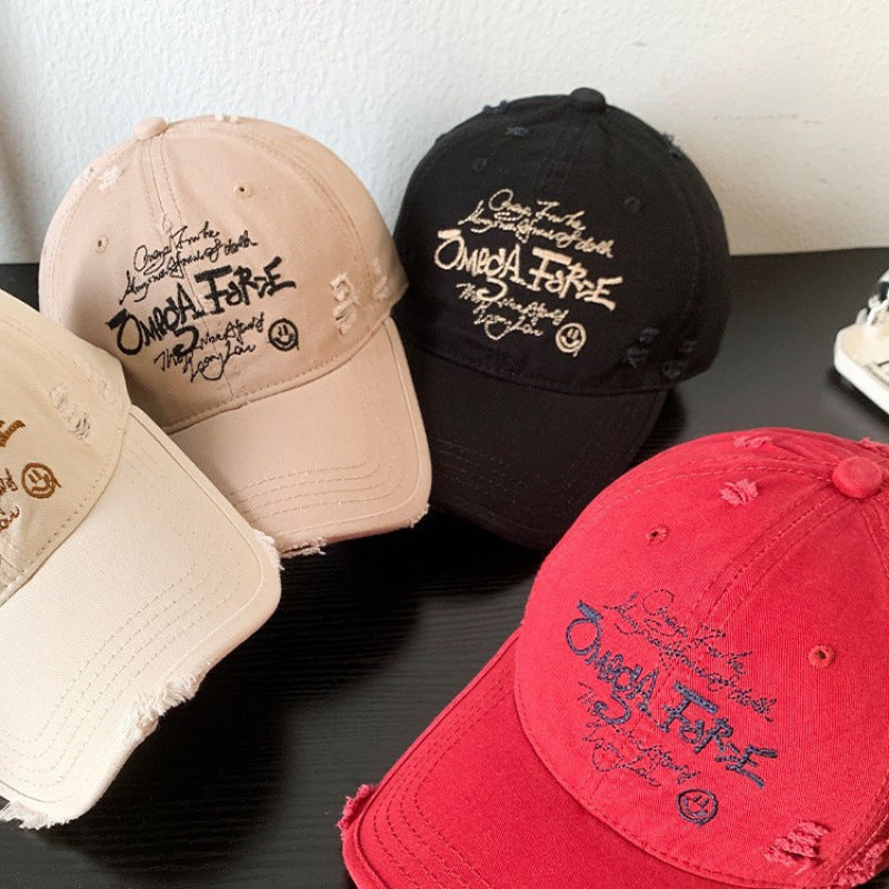 Women's Distressed Graphic Adjustable Baseball Cap Bowlift