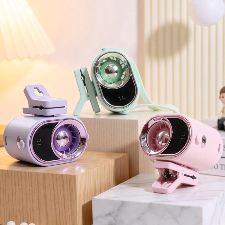 Portable USB table fan with foldable design and digital temperature display Bowlift