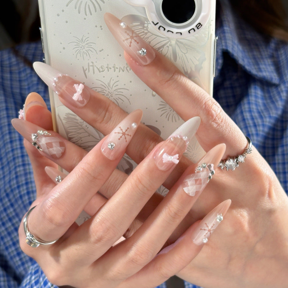 Crystal Embellished Press-On Nails Bowlift