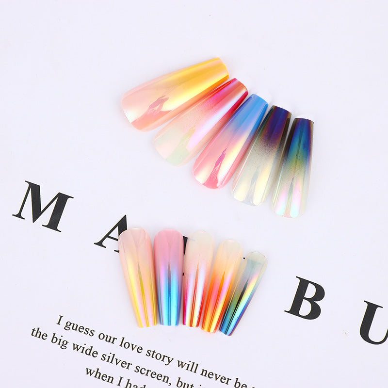 Trendy gradient design artificial nails Bowlift