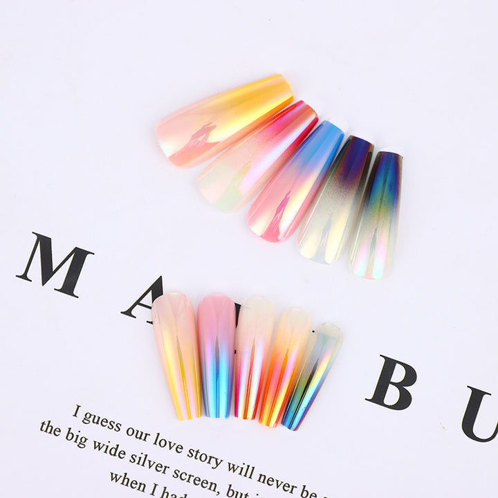 Trendy gradient design artificial nails Bowlift