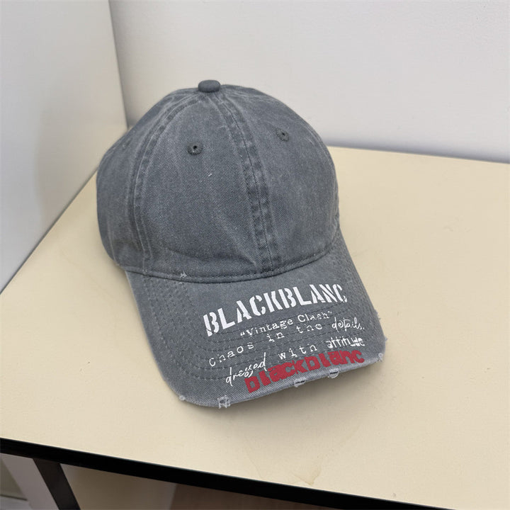 Men's Distressed Graphic Denim Cap Bowlift