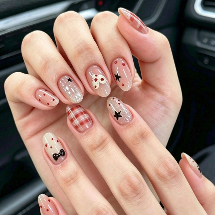 Whimsical Bunny-Themed Press-On Nail Art Set Bowlift