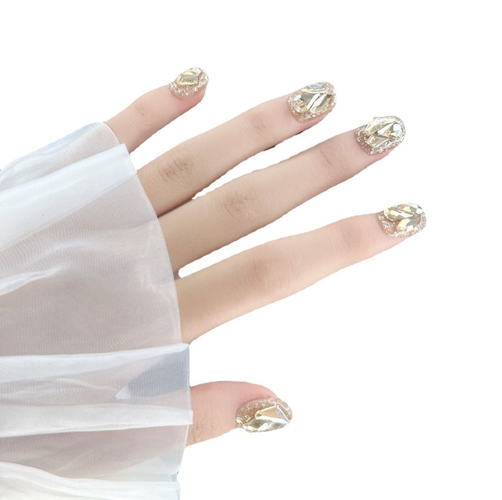 Glamorous Rhinestone Press-On Nails Bowlift