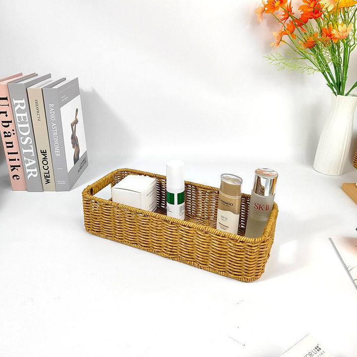 Unisex Rectangular Storage Basket Made of Woven Material Bowlift