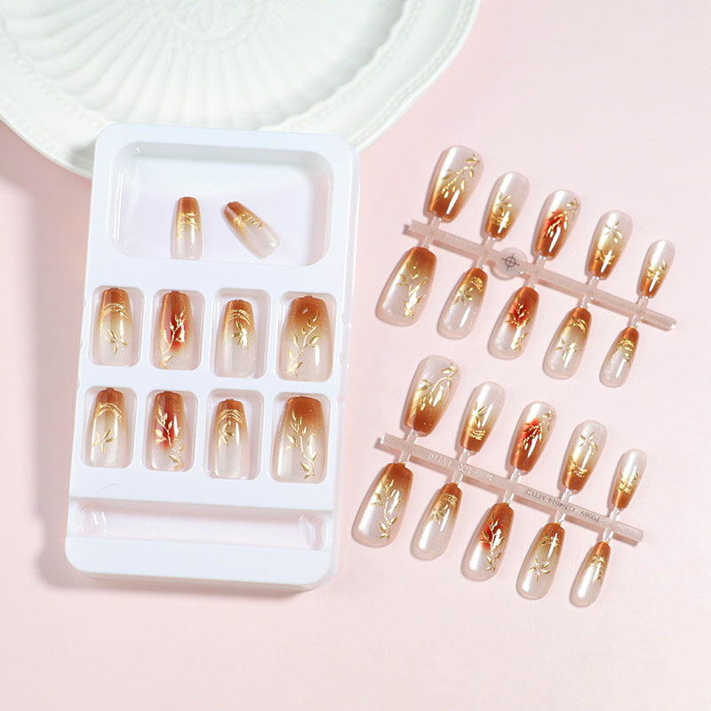 Premium Heart-Embellished Press-On Nail Set Bowlift