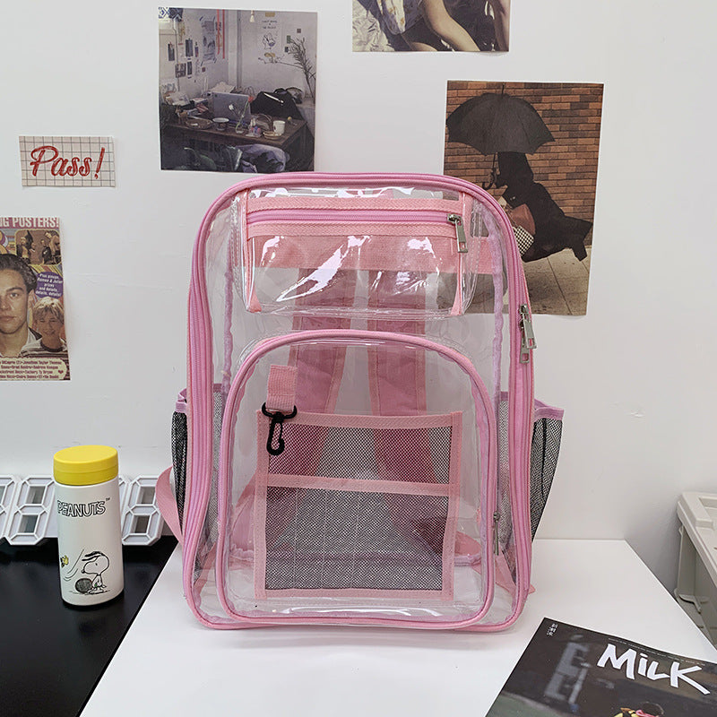 Transparent Multi-Pocket Clear School Backpack Bowlift