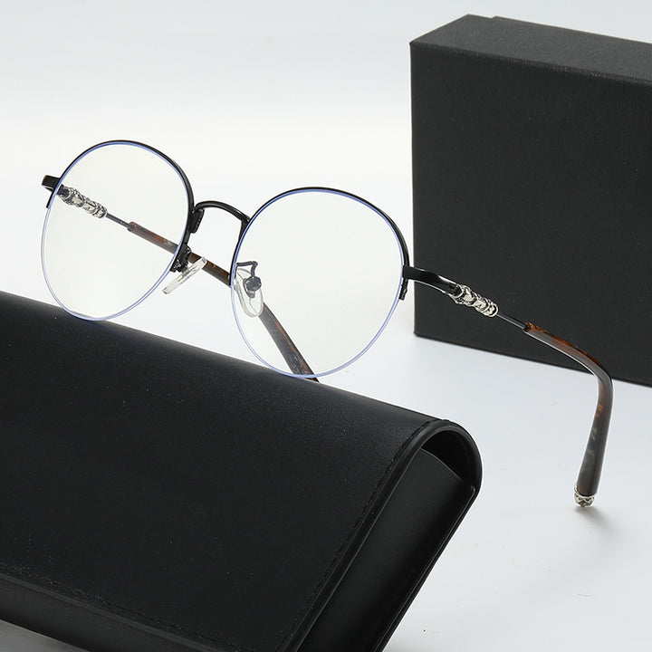 Women's round sunglasses with elegant metal frame and comfortable nose pads Bowlift