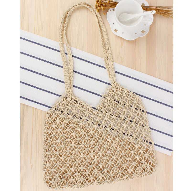 Fashionable net tote bag made from natural materials Bowlift