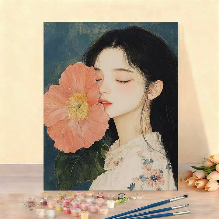 DIY Floral Portrait Paint by Numbers Kit Bowlift