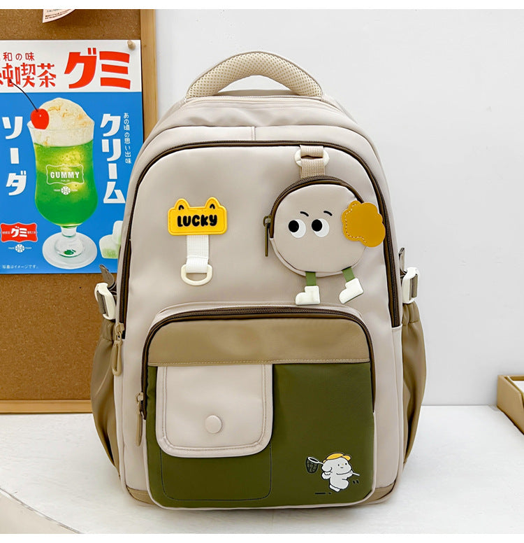 Cute Character-Designed Multi-Pocket School Backpack Bowlift