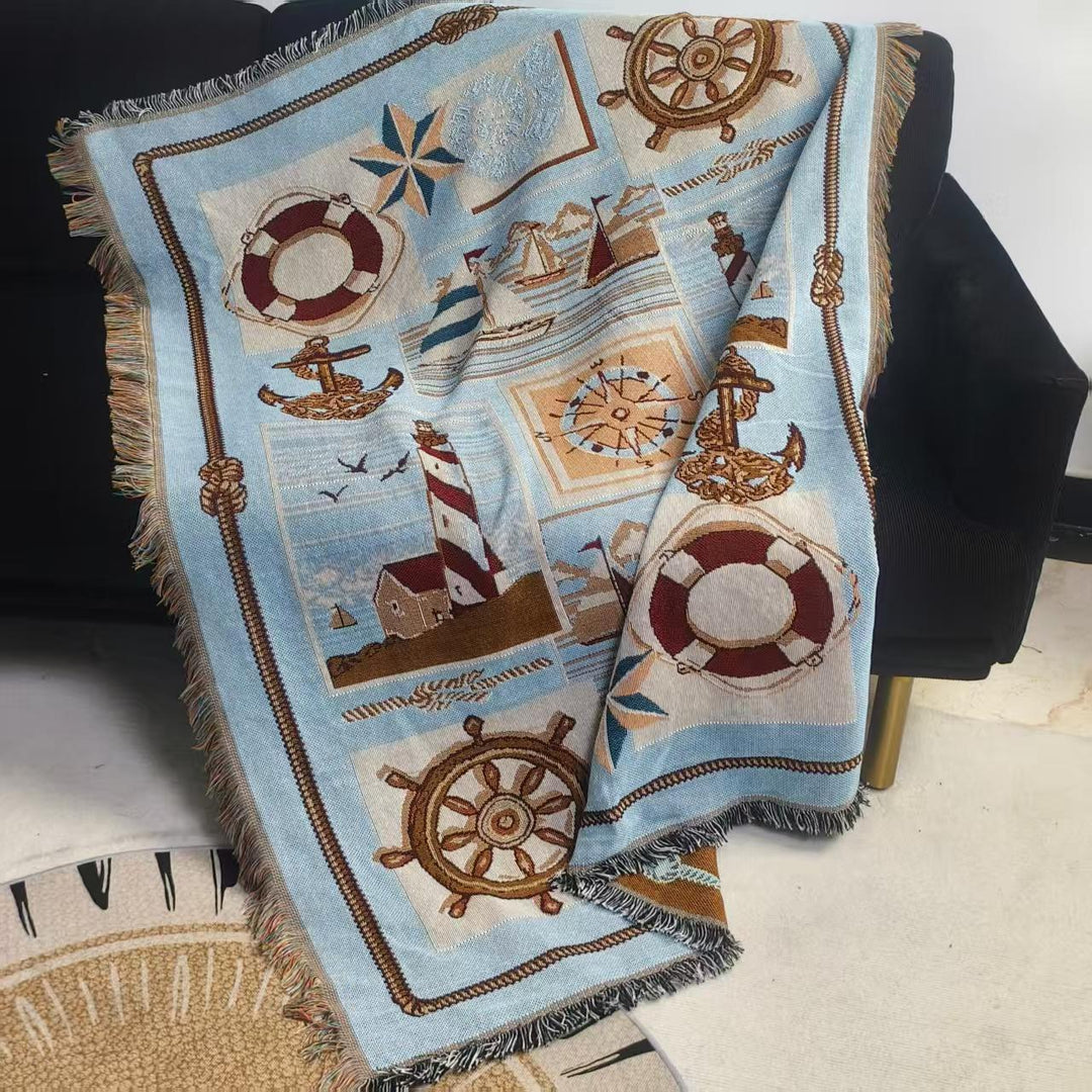 Nautical-Themed Decorative Throw Blanket