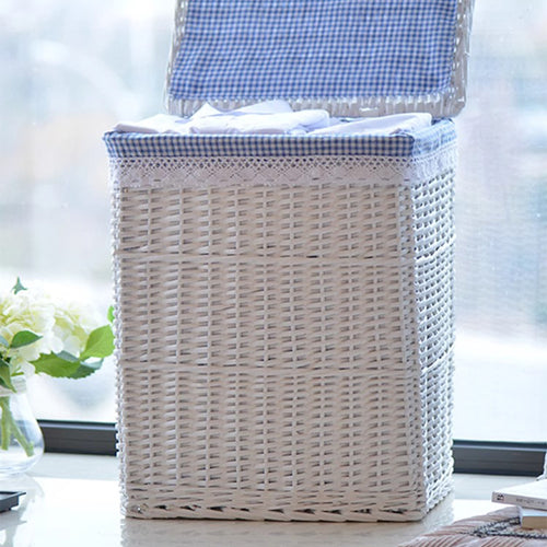 High-quality laundry basket with elegant fabric lining