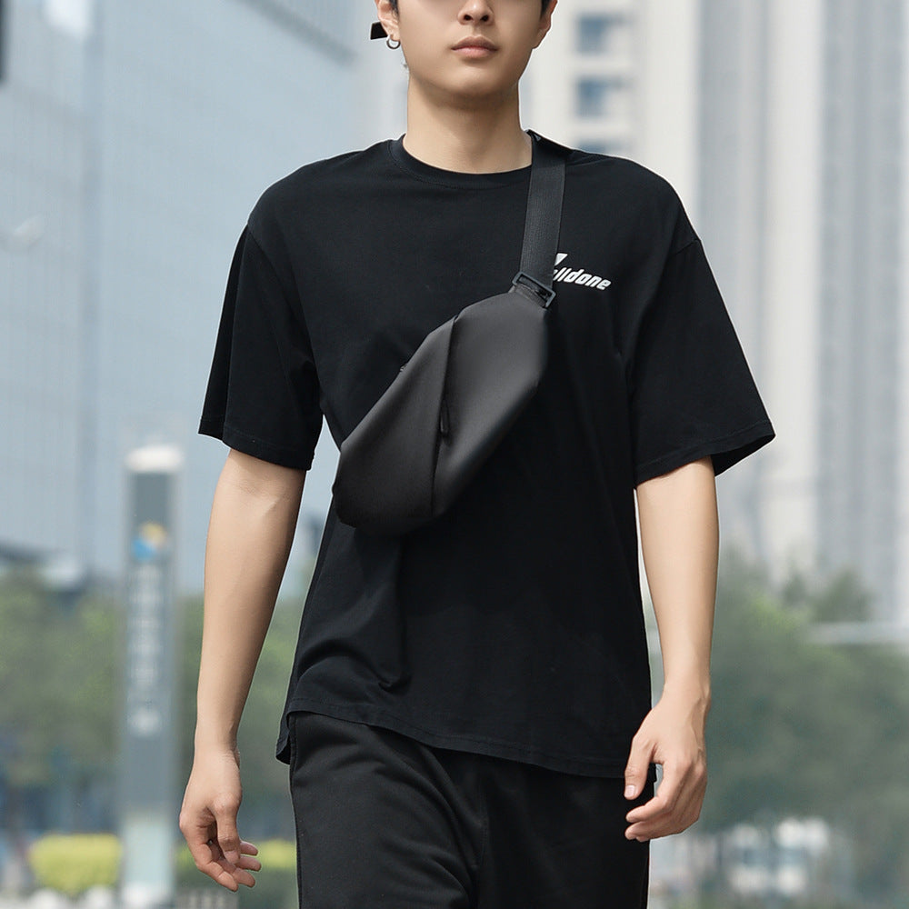 Modern Structured Leather Sling Bag Bowlift