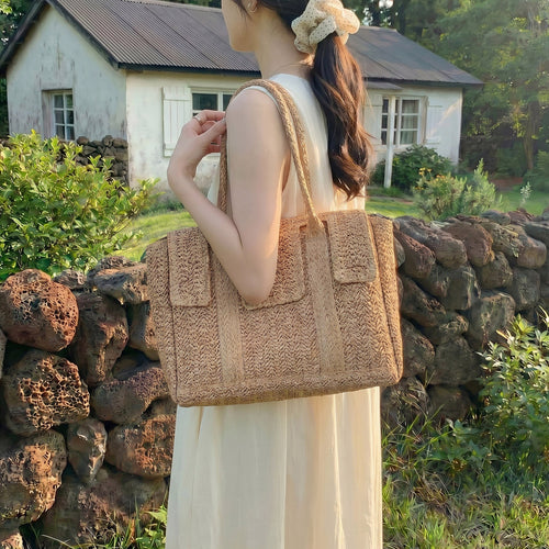 Large Handwoven Shopping Bag Bowlift