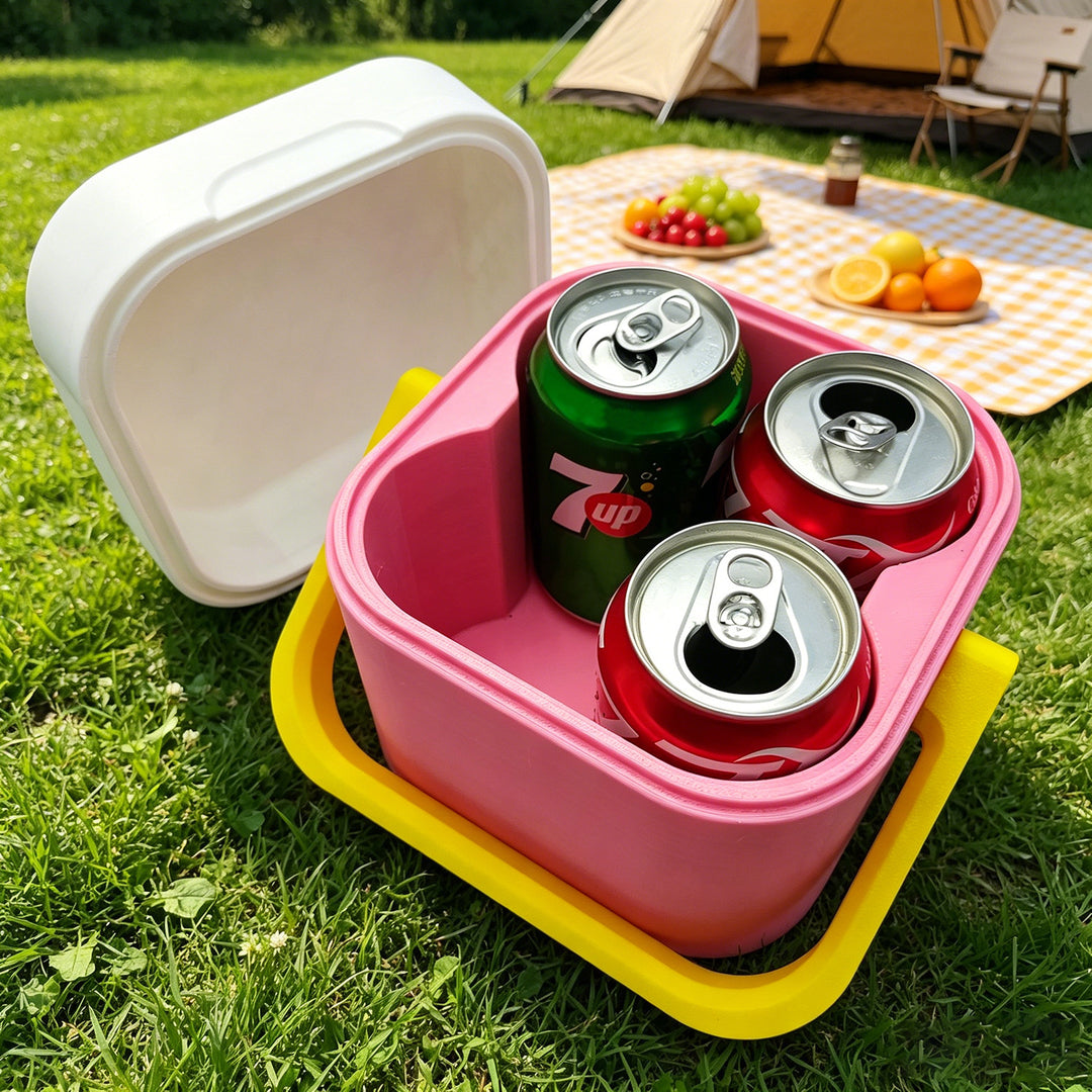 Unisex portable cooler with ergonomic carrying handle and insulated double wall Bowlift